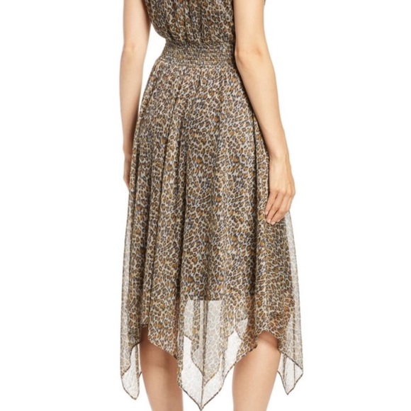 Sam Edelman metallic leopard print high low dress - Picture 2 of 9